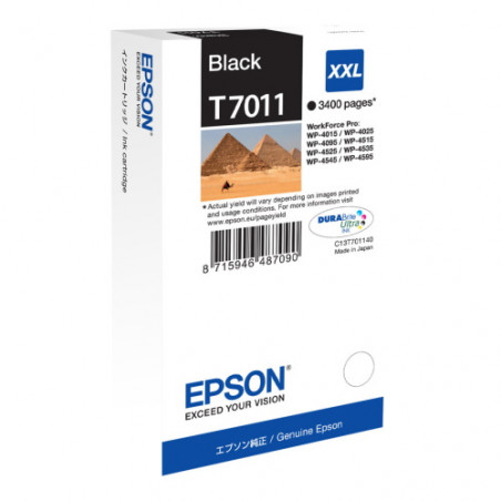 T7011 - Cart. Encre Marque Epson C13T70114010 - noir