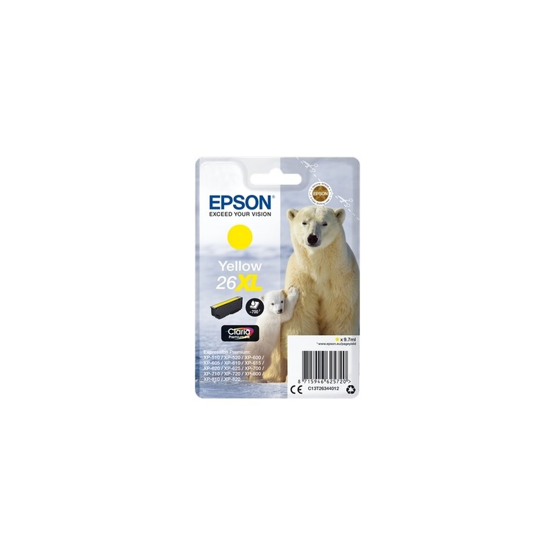 26XL - Cart. Encre Marque Epson C13T26344012 - Jaune