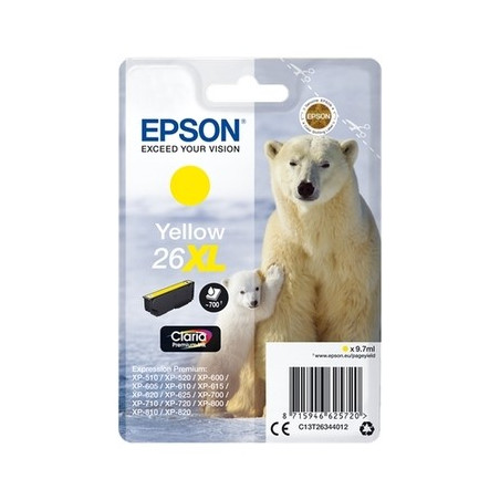 26XL - Cart. Encre Marque Epson C13T26344012 - Jaune