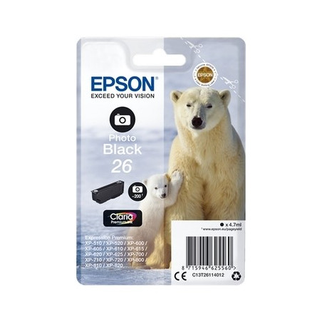 26 - Cart. Encre Marque Epson T261140 - noir