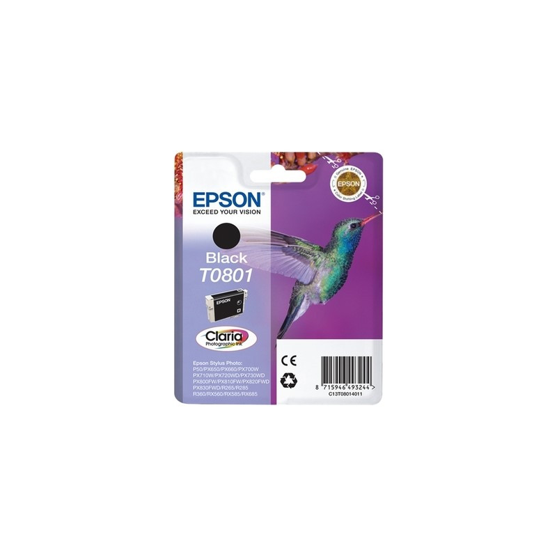 T0801 - Cart. Encre Marque Epson C13T08014011 - noir T0801 - Cart. Encre Marque Epson C13T08014011 - noir