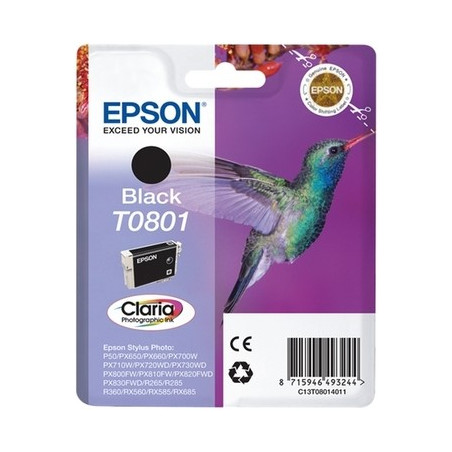 T0801 - Cart. Encre Marque Epson C13T08014011 - noir