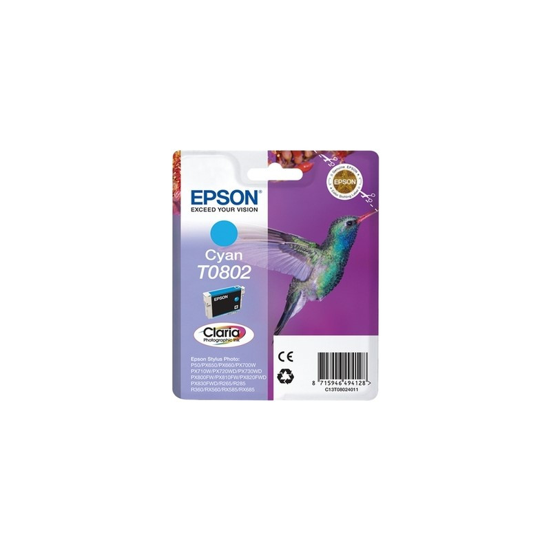 T0802 - Cart. Encre Marque Epson C13T08024011 - Cyan T0802 - Cart. Encre Marque Epson C13T08024011 - Cyan