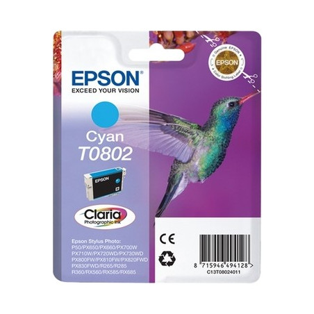 T0802 - Cart. Encre Marque Epson C13T08024011 - Cyan