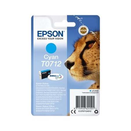 T0712 - Cart. Encre Marque Epson C13T07124011 - Cyan