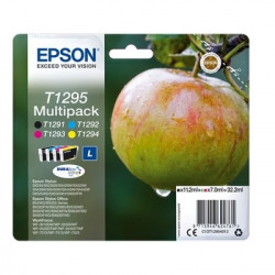 1295 - Pack x 4 Cart. Encre Marque Epson C13T12954010 - Noir Cyan Magenta Jaune