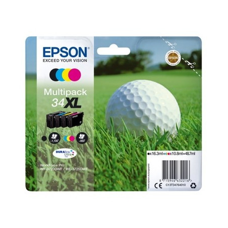 34XL - Pack x 4 Cart. Encre Marque Epson C13T34764010 - Noir Cyan Magenta Jaune