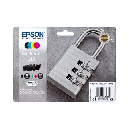 35 - Pack x 4 Cart. Encre Marque Epson C13T35864010 - Noir Cyan Magenta Jaune