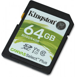 SDS2/64GB - Kingston Canvas Select Plus Carte mémoire flash 64 Go Video Class V10 / UHS-I U1 / Class10 SDXC UHS-I