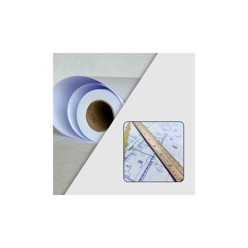 Rouleau Papier Extra Blanc 80g/M² Supérieur - 0,914 X 91,5 M (A0+) - EVOLUTION
