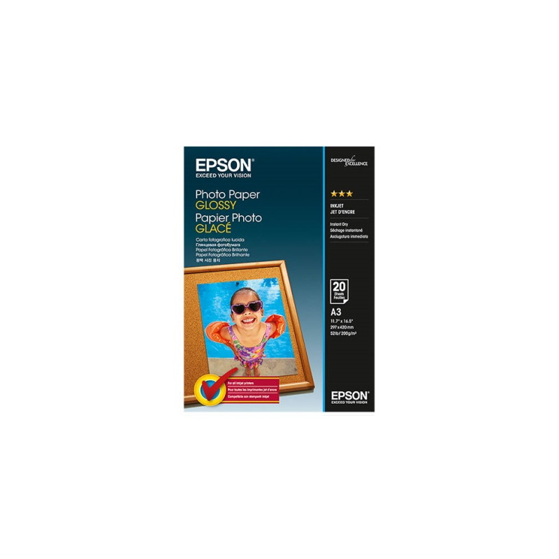 Epson - Papier A3 photo glacé 200g/m2 marque 20 feuilles - Epson S042536