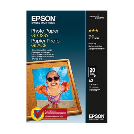 Epson - Papier A3 photo glacé 200g/m2 marque 20 feuilles - Epson S042536