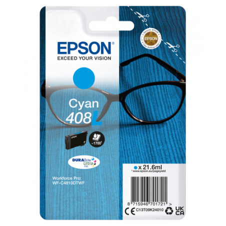 Epson 408XL - Cartouche boite marque Epson C13T09K24010 - Lunettes - Cyan