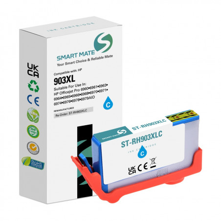 Hp 903XL - SMARTMATE cartouche jet d'encre équivaut à T6M03AE - Cyan
