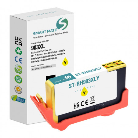 Hp 903XL - SMARTMATE cartouche jet d'encre équivaut à T6M11AE - Yellow