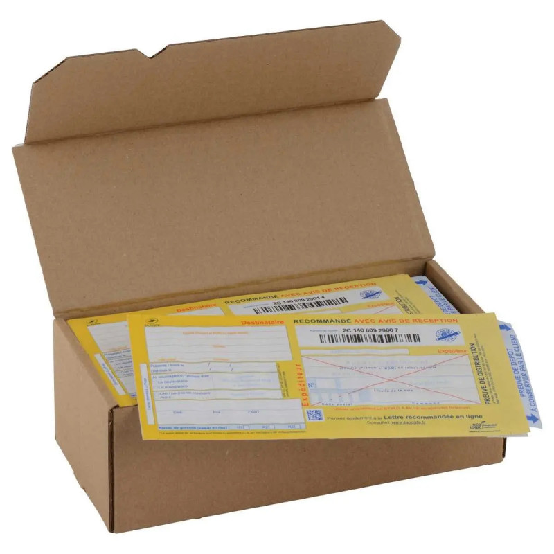 Boite de 100 recommandes avec AR avec CB