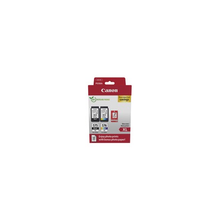 Canon 575XL/576XL - Pack x 2 jet d'encre original + 50 papier photo 5437C006 - Black + Tricolor