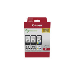 Canon 575XL/576XL - Pack x 3 jet d'encre original + 50 papier photo 5437C004 - Black + Tricolor