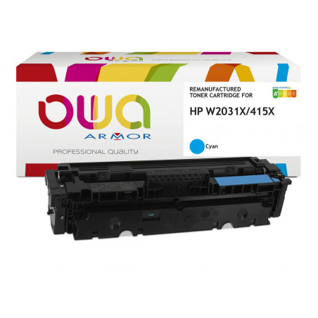 Hp 415X - ARMOR Toner équivaut à W2031X - Cyan