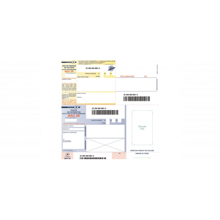 Boite de 1000 recommandes format A4 avec AR et Code Barre