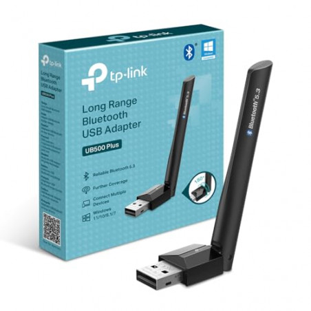 TP-Link UB500 Plus Adaptateur Bluetooth USB, Dongle Bluetooth 5.3, Multi-Directional Anten, Compatible avec Windows 11/10/8.1/7