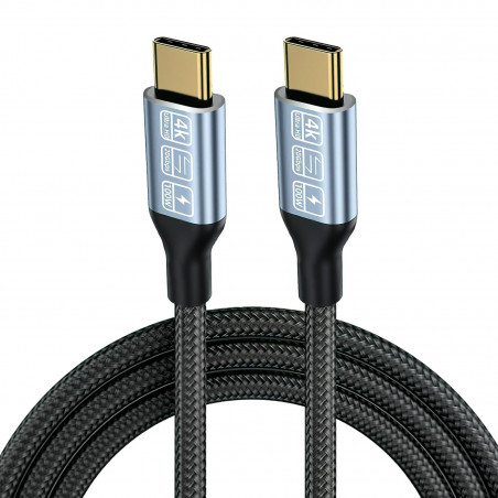 Cable USB C vers USB C 20 Gbps, Câble USB 3.2 Gen2, 100W 20V/5A usbc charge rapide, Transmission vidéo 4K, 0.5m