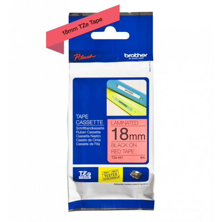 Brother TZE-441 - Ruban Etiquette 18mm original Brother TZE441 - Noir sur Rouge
