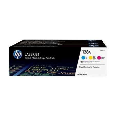 128A - Pack 3 Toner Marque Hp CF371AM, 128A - Cyan Magenta Jaune