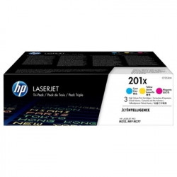 201X - Pack 3 Toner Marque Hp CF253XM, 201X - Cyan Magenta Jaune