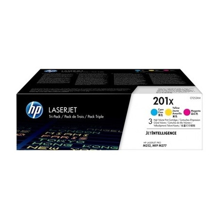 201X - Pack 3 Toner Marque Hp CF253XM, 201X - Cyan Magenta Jaune