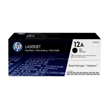 12A - Pack 2 Toner Marque Hp Q2612AD - noir