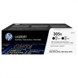 305X - Pack 2 Toner Marque Hp CE410XD, 305X - noir