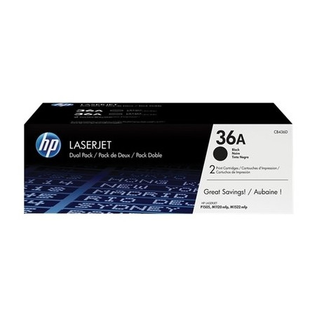 36A - Pack 2 Toner Marque Hp CB436AD - noir