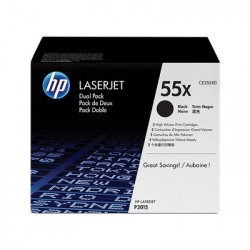 55X - Pack 2 Toner Marque Hp CE255XD - noir