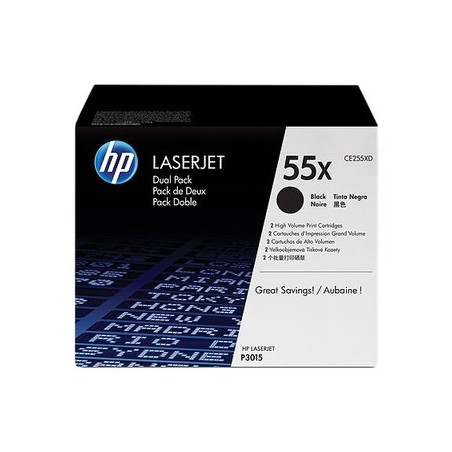 55X - Pack 2 Toner Marque Hp CE255XD - noir