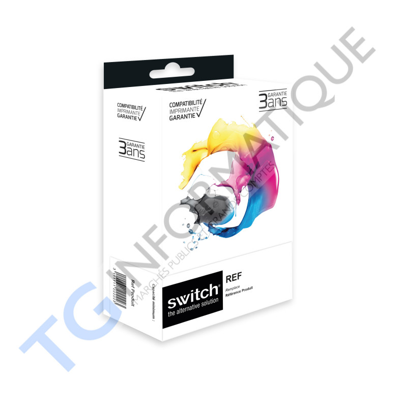 SWITCH H302XLB/CL - Pack x 2 'Ink Level' équivalent à HP F6U68AE/F6U67AE - Noir + Tricolor