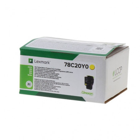 78C20Y0 - Toner Marque Lexmark 78C20Y0 - Jaune