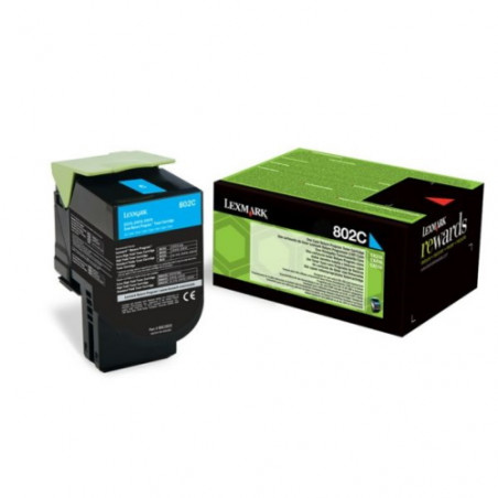 802C - Toner Marque Lexmark 80C20C0, T802 - Cyan