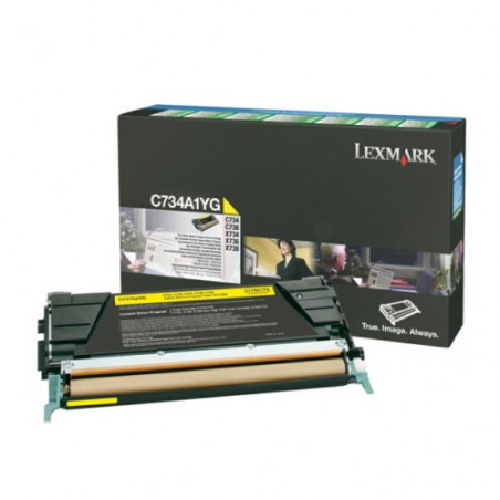 734 - Toner Marque Lexmark C734A1YG - Jaune