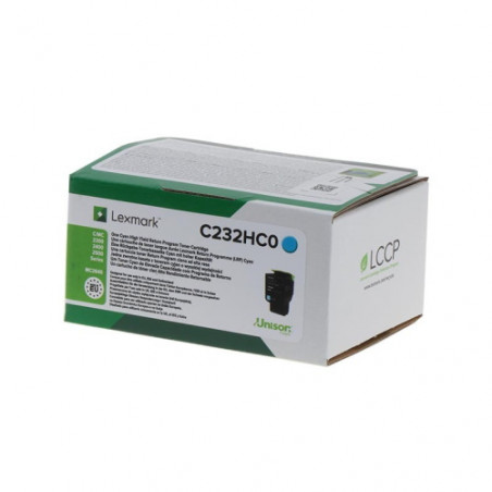 232H - Toner Marque Lexmark C232HC0 - Cyan