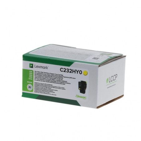 232H - Toner Marque Lexmark C232HY0 - Jaune