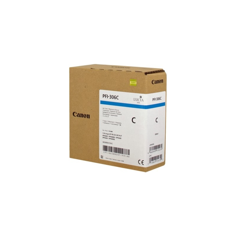 PFI-306C - Cart. Encre Marque Canon 6658B001 - Cyan