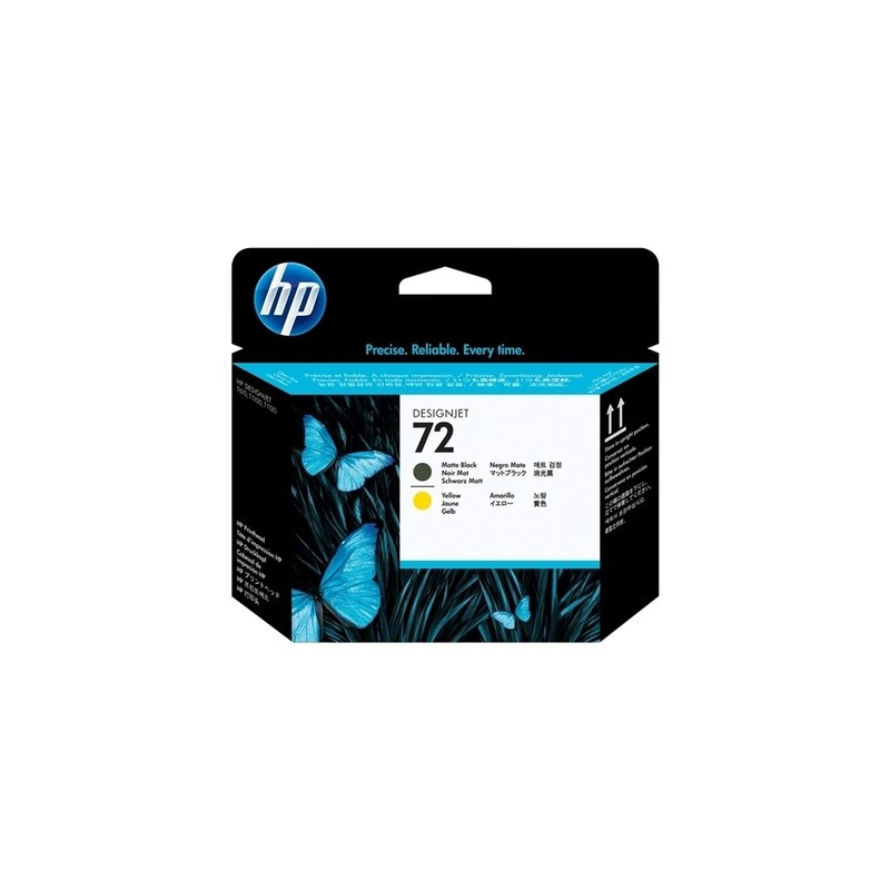 72 - Cart. Encre Marque Hp C9384A - Noir mat& Jaune