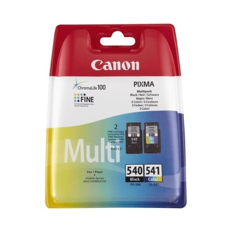 540/541 - Pack x 2 Cart. Encre Marque Canon PG540, 5225B005 - CL541 CL, 5227B005 - Noir Tricolor