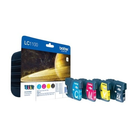 1100 - Pack x 4 Cart. Encre Marque Brother LC1100 - Noir Cyan Magenta Jaune