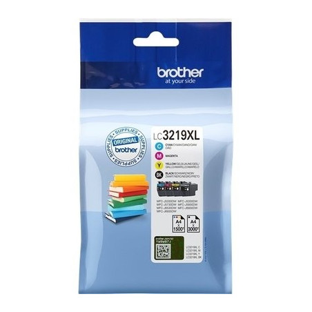 3219 - Pack x 4 Cart. Encre Marque Brother LC3219XLVAL - Noir Cyan Magenta Jaune