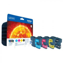 980 - Pack x 4 Cart. Encre Marque Brother LC980 - Noir Cyan Magenta Jaune
