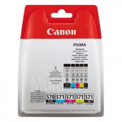 570/571 - Pack x 5 Cart. Encre Marque Canon 0372C004 - Noir Cyan Magenta Jaune Photo noir