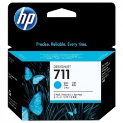 711 - Pack x 3 Cart. Encre Marque Hp CZ134A - Cyan