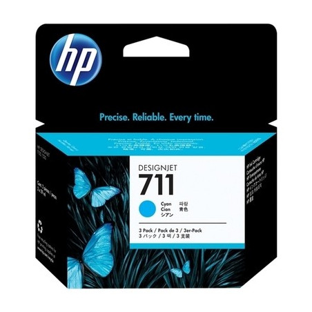 711 - Pack x 3 Cart. Encre Marque Hp CZ134A - Cyan